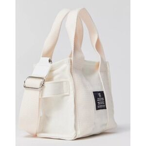 BDG White Canvas Mini Tote Bag Crossbody Adjustable Strap Urban Outfitters